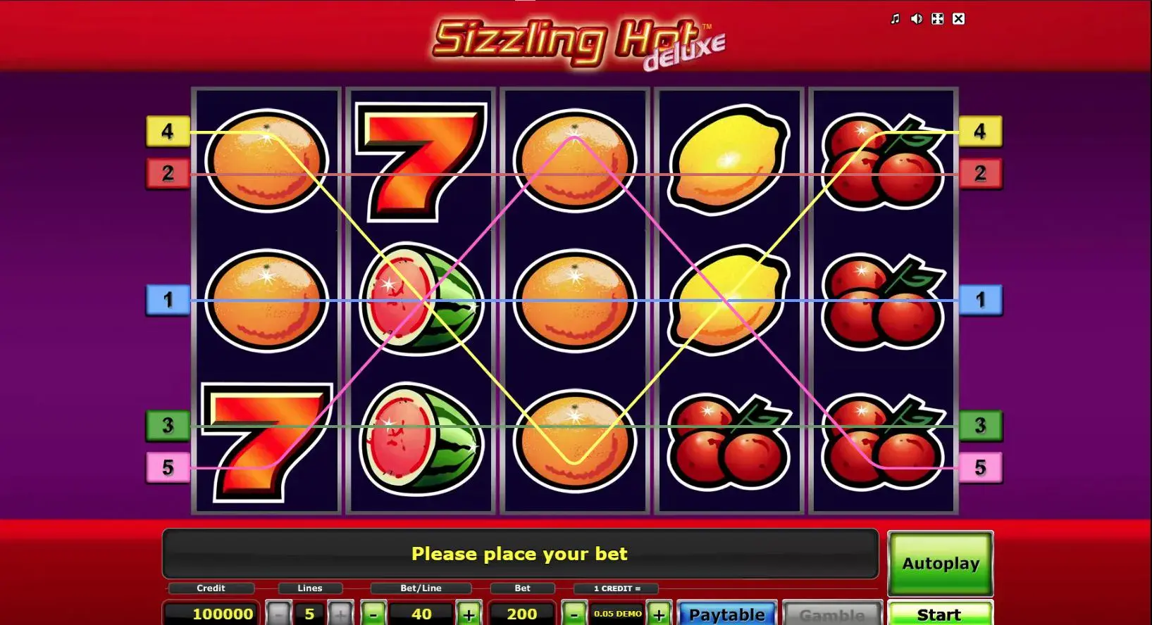 Sizzling Hot Deluxe Demo